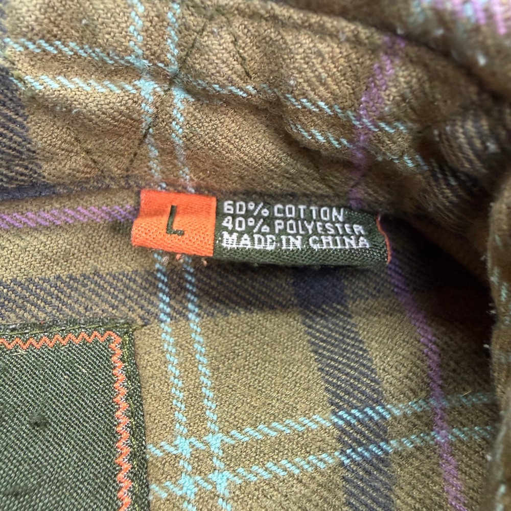Howler Brothers Shirt Mens Large Flannel Plaid Green Cotton Blend Western Yoke - Picture 4 of 12